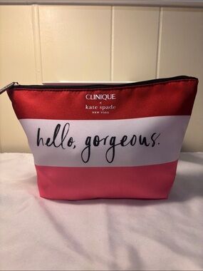 NWOT Limited Edition Clinique x Kate Spade "Hello Gorgeous" Cosmetic Bag